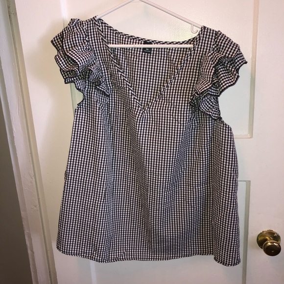 Shein Curve Black and White Gingham blouse- 3xl - new - summer blouse - Picture 5 of 6